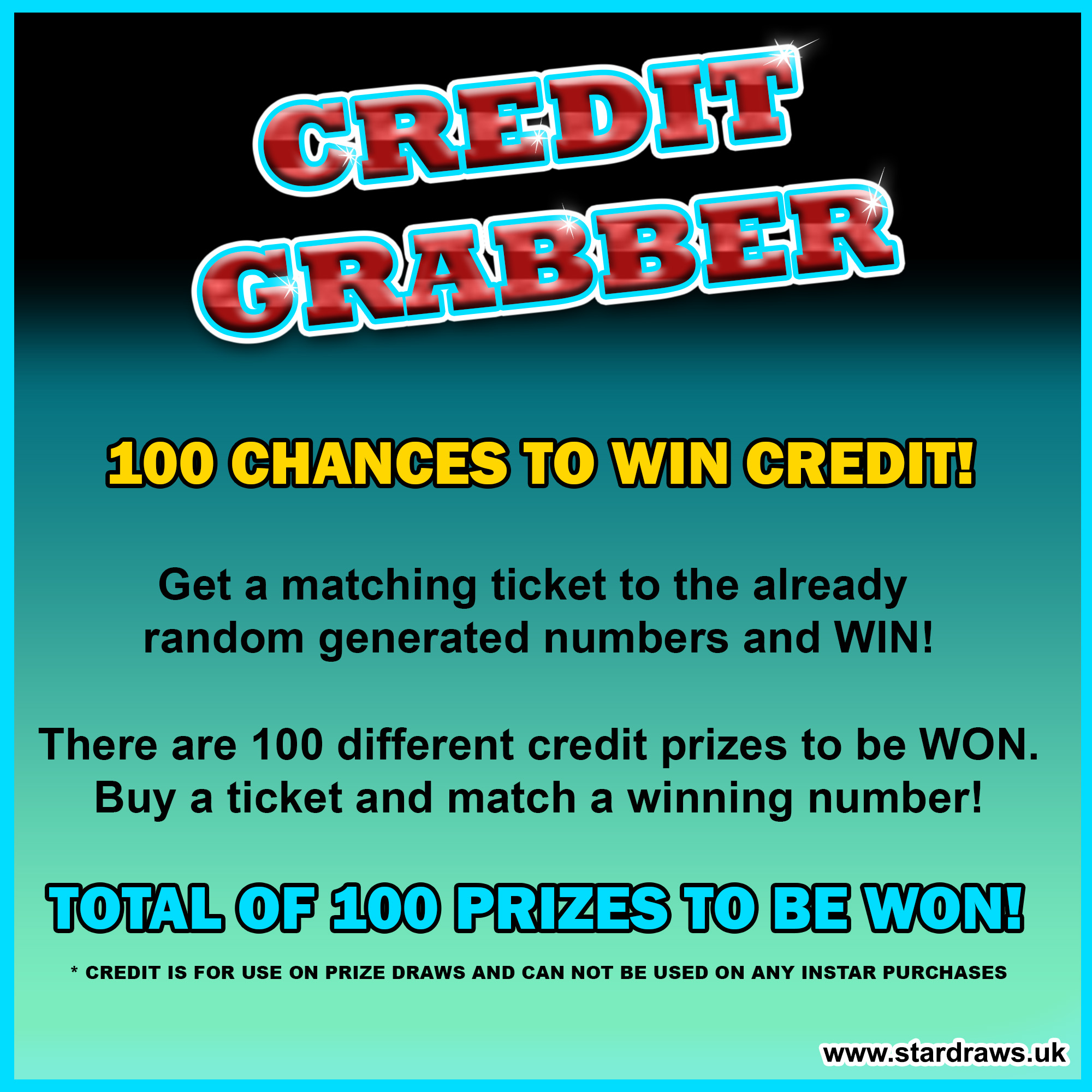 Credit Grabber – £1400 to be won! – Star Draws & Comps Ltd